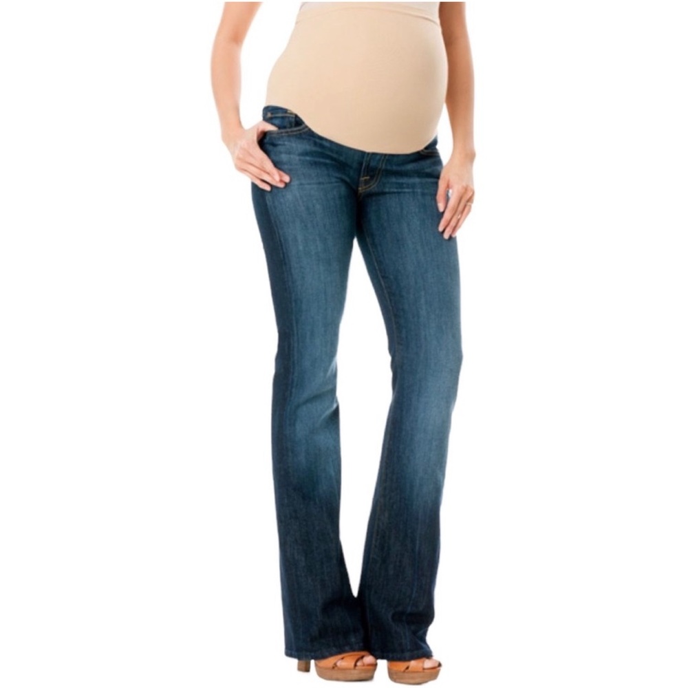 7 For All Mankind Size 26 Bootcut Blue Medium Wash Maternity Jeans Pants